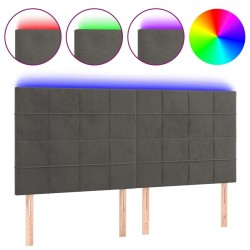 Tête de lit à LED Gris foncé 160x5x118/128 cm Velours 
