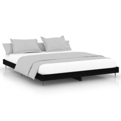 Cadre de lit sans matelas noir 180x200 cm bois d'ingénierie 
