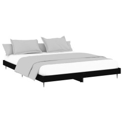 Cadre de lit sans matelas noir 180x200 cm bois d'ingénierie 