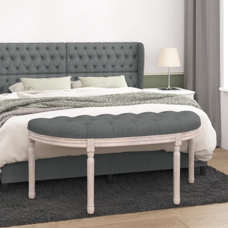 Banc Gris foncé 110,5x45x49 cm Tissu 