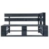 Canapé d'angle palette de jardin noir bois de pin imprégné 