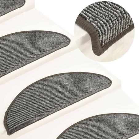 Tapis de marches d'escalier 15 pcs Gris 65x21x4 cm 