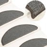 Tapis de marches d'escalier 15 pcs Gris 65x21x4 cm 
