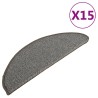 Tapis de marches d'escalier 15 pcs Gris 65x21x4 cm 