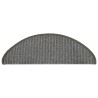 Tapis de marches d'escalier 15 pcs Gris 65x21x4 cm 