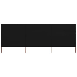 Paravent 3 panneaux Tissu 400 x 160 cm Noir 