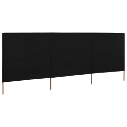 Paravent 3 panneaux Tissu 400 x 160 cm Noir 
