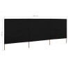 Paravent 3 panneaux Tissu 400 x 160 cm Noir 