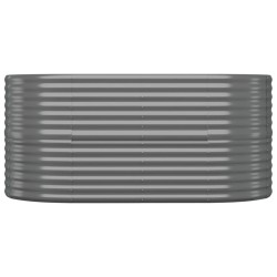 Lit surélevé de jardin Acier enduit de poudre 152x80x68 cm gris 