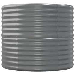 Lit surélevé de jardin Acier enduit de poudre 152x80x68 cm gris 