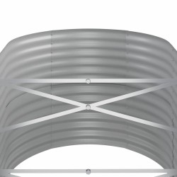 Lit surélevé de jardin Acier enduit de poudre 152x80x68 cm gris 