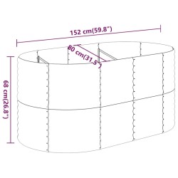 Lit surélevé de jardin Acier enduit de poudre 152x80x68 cm gris 