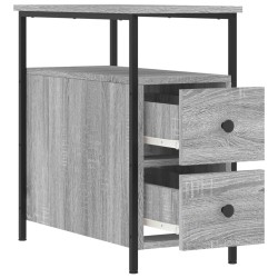 Table de chevet sonoma gris 30x60x60 cm bois d'ingénierie 