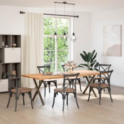 Pieds de table à manger en forme de X, 2 pièces, acier naturel, 80 x (72-73) cm 