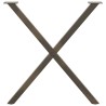 Pieds de table à manger en forme de X, 2 pièces, acier naturel, 80 x (72-73) cm 