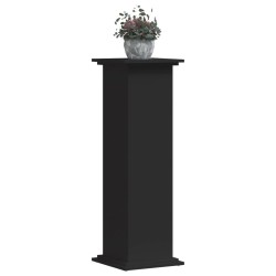 Support pour plantes noir 33x33x100 cm bois d'ingénierie 