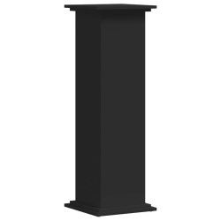Support pour plantes noir 33x33x100 cm bois d'ingénierie 