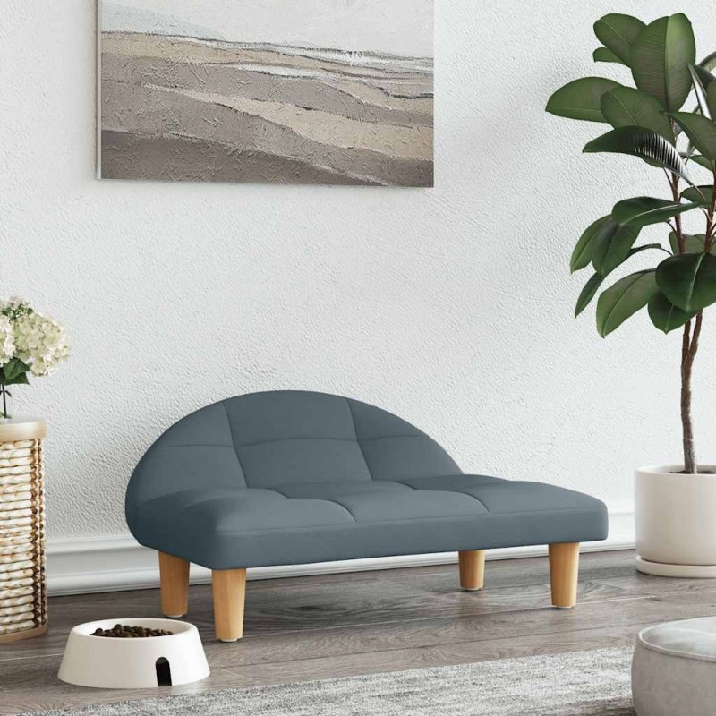 Lit pour chien gris foncé 70x52x30 cm tissu 