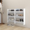 Armoires à chaussures murales 2 pcs Blanc 60x18x90 cm Aggloméré 