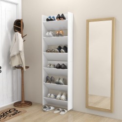 Armoires à chaussures murales 2 pcs Blanc 60x18x90 cm Aggloméré 