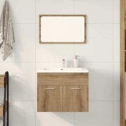 Ensemble de meubles salle de bain 2 pcs bois d'ingénierie 