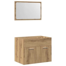 Ensemble de meubles salle de bain 2 pcs bois d'ingénierie 