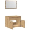 Ensemble de meubles salle de bain 2 pcs bois d'ingénierie 