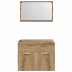 Ensemble de meubles salle de bain 2 pcs bois d'ingénierie 