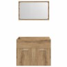 Ensemble de meubles salle de bain 2 pcs bois d'ingénierie 