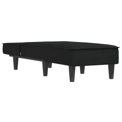 Chaise longue noir velours 