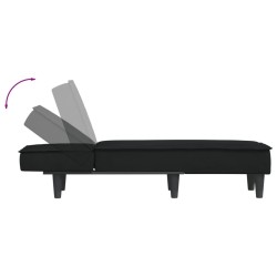 Chaise longue noir velours 