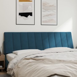 Coussin de tête de lit bleu 180 cm velours 