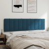 Coussin de tête de lit bleu 180 cm velours 