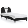 Cadre de lit sans matelas noir et blanc 80x200 cm similicuir 
