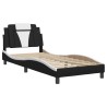 Cadre de lit sans matelas noir et blanc 80x200 cm similicuir 