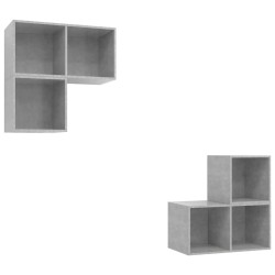 Ensemble de meubles TV 4 pcs Gris béton Bois d'ingénierie 