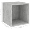 Ensemble de meubles TV 4 pcs Gris béton Bois d'ingénierie 