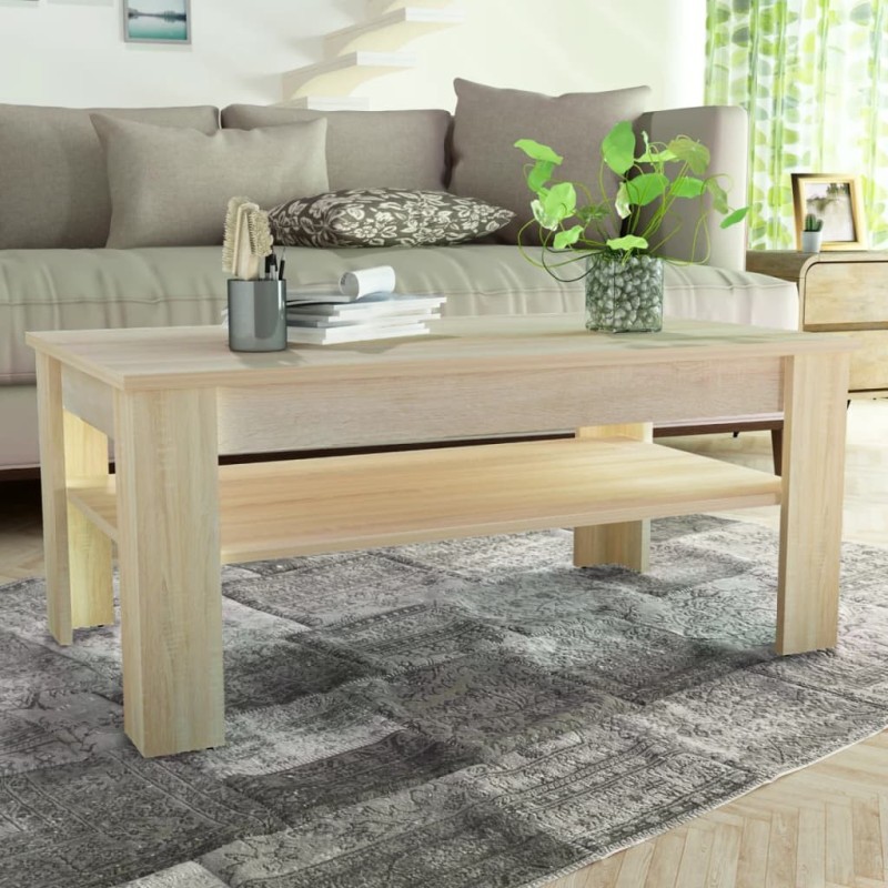 Table basse bois d'ingénierie 110x65x48 cm Chêne Table basse bois d'ingénierie 110x65x48 cm Chêne