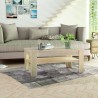 Table basse bois d'ingénierie 110x65x48 cm Chêne 