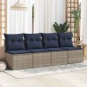 Salon de jardin 2 pcs avec coussins gris résine tressée acacia 