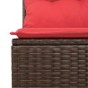 Salon de jardin avec coussins 2pcs marron résine tressée acacia 