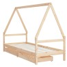 Cadre de lit d'enfants et tiroirs 90x190 cm bois de pin massif 
