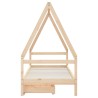 Cadre de lit d'enfants et tiroirs 90x190 cm bois de pin massif 