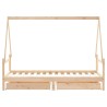 Cadre de lit d'enfants et tiroirs 90x190 cm bois de pin massif 