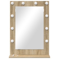 Miroir de vanité Chêne de Sonoma MDF, Verre 70 x 50 x 18 cm 