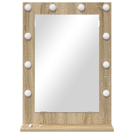 Miroir de vanité Chêne de Sonoma MDF, Verre 70 x 50 x 18 cm 