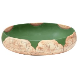 Vasque à poser vert et marron ovale 59x40x15 cm céramique 