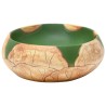 Vasque à poser vert et marron ovale 59x40x15 cm céramique 