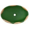 Vasque à poser vert et marron ovale 59x40x15 cm céramique 
