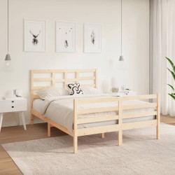 Cadre de lit sans matelas bois massif 135x190 cm 